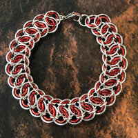 Garter Weave Bracelet Red