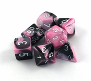 RPG Dice Set Gemini Black Pink with white